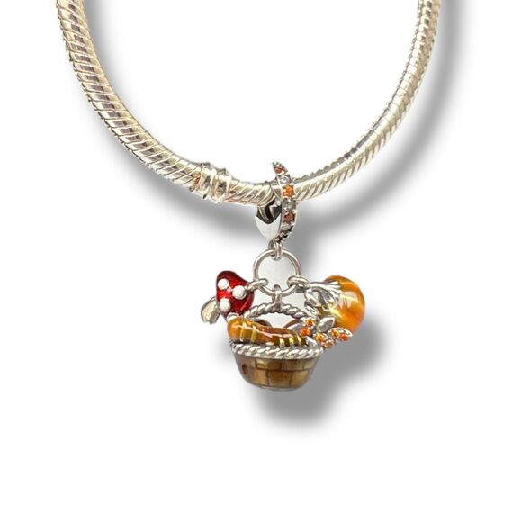Autumn Harvest Basket S925 Sterling Silver Charm - Picture 3 of 9